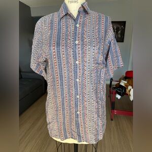 Vintage Robert Stock Silk Button Down Shirt size Medium